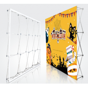 背景墙拉网展架铝合金板展示架展板架签到墙便携折叠广告架横幅