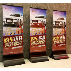 铝合金海报喷绘宣传展架双面展示架展柜户外广告门型易拉宝定制