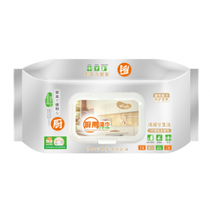 厨房湿巾80抽大包强力去油污专用一次性湿巾纸清洁超大超厚湿纸巾